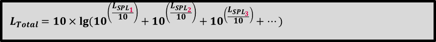 Addition de la puissance acoustique L_Total