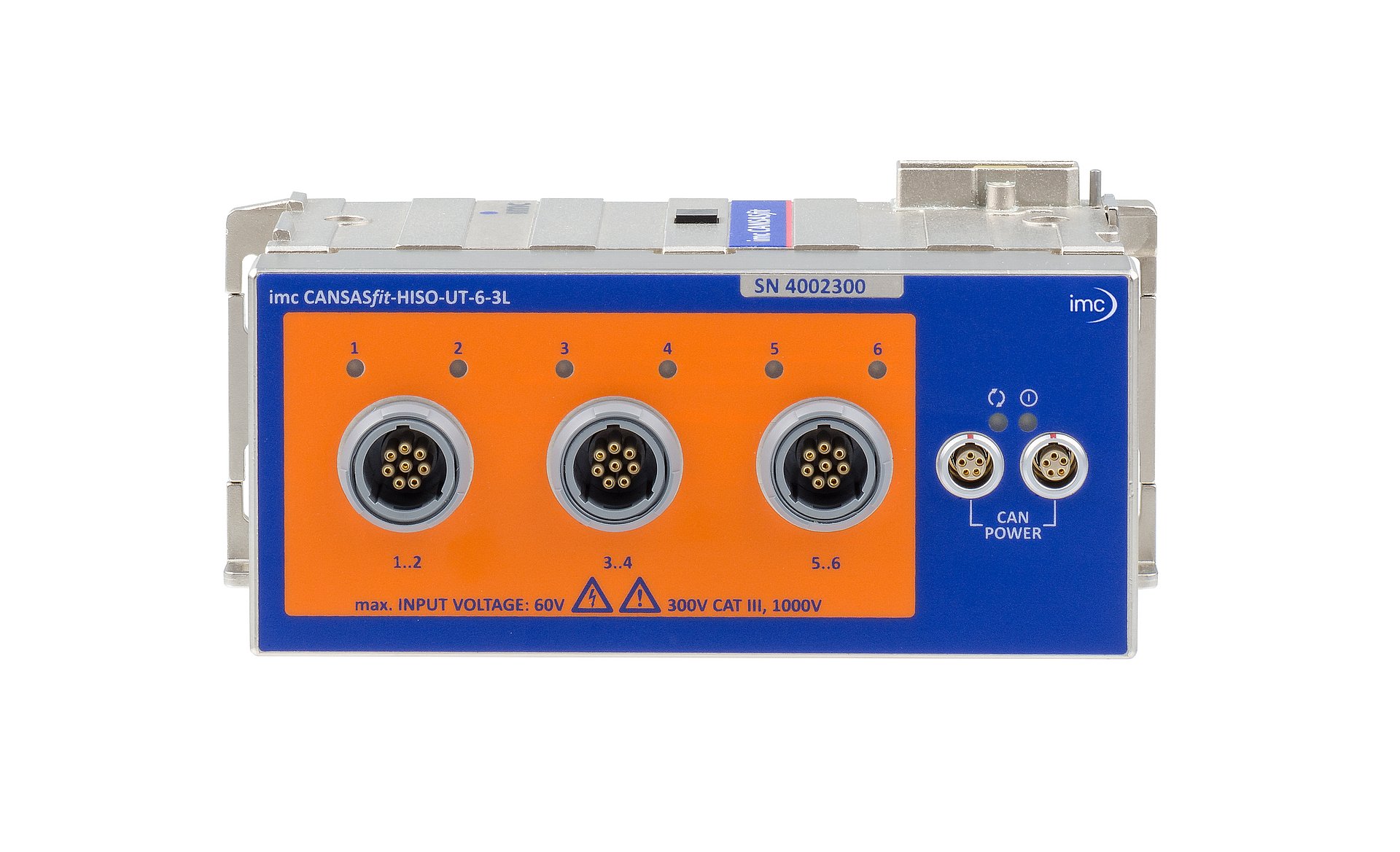 [Translate to French:] High isolation 6-channel CAN measurement module for voltage, temperature (RTD) and resistance (NTC)