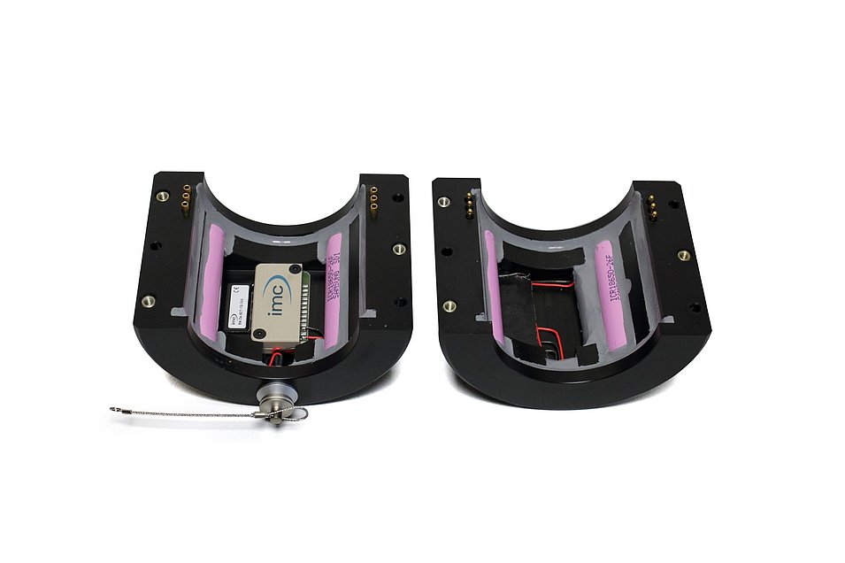 Boitier demi-coquille pour module Dx, alimentation intégrée (batterie ou bobinage secondaire pour alimentation inductive)
